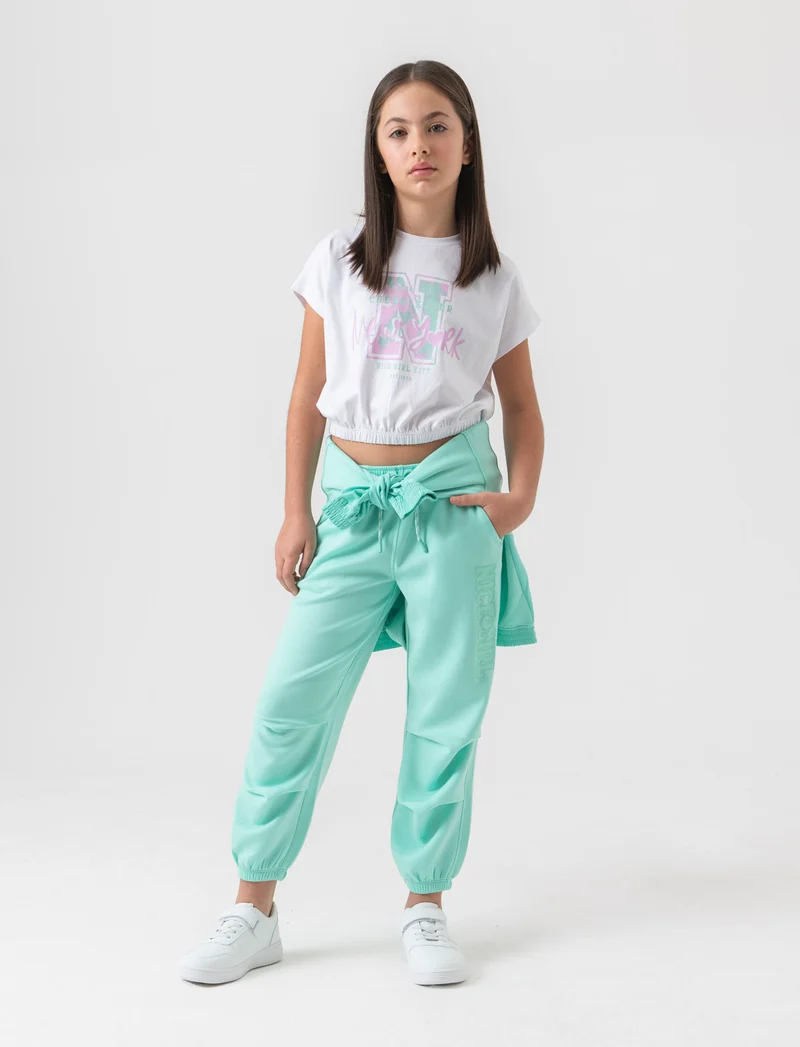 Jogger da bambina sportivo - Verde acqua