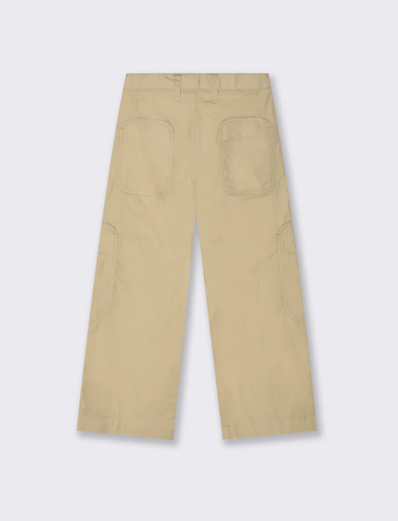 Pantaloni in twill gamba ampia. da bambina - Beige