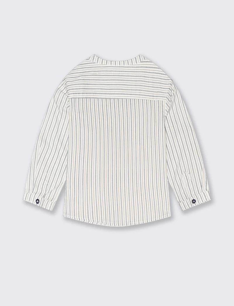 Camicia con colletto alla coreana da neonato - Righe