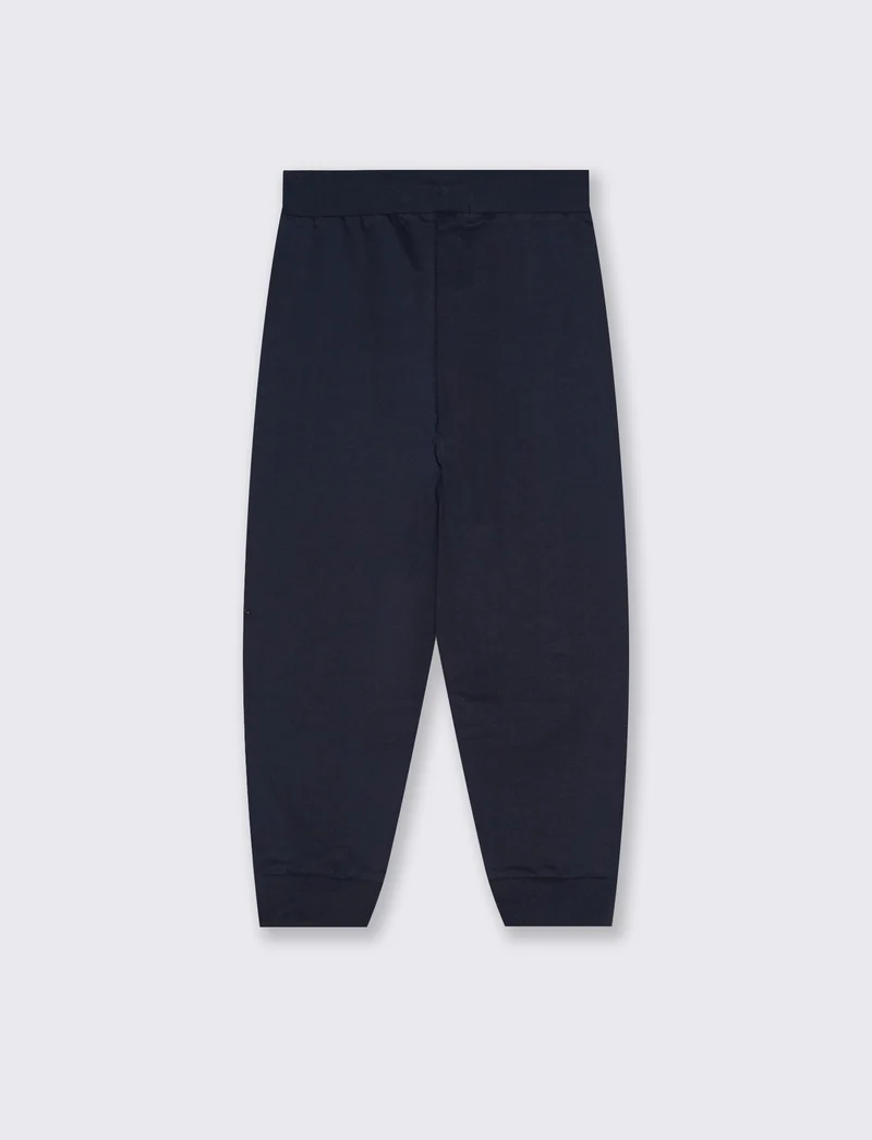 Jogger in cotone con tasche e coulisse - Blu