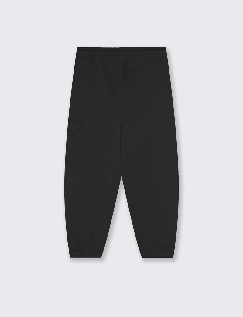 Jogger Cargo in Felpa con Coulisse - Nero