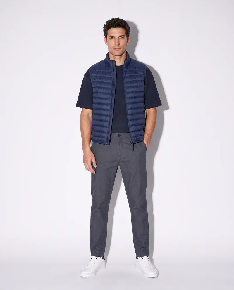 Giubbotto gilet piumino imbottito con cerniera - Blu
