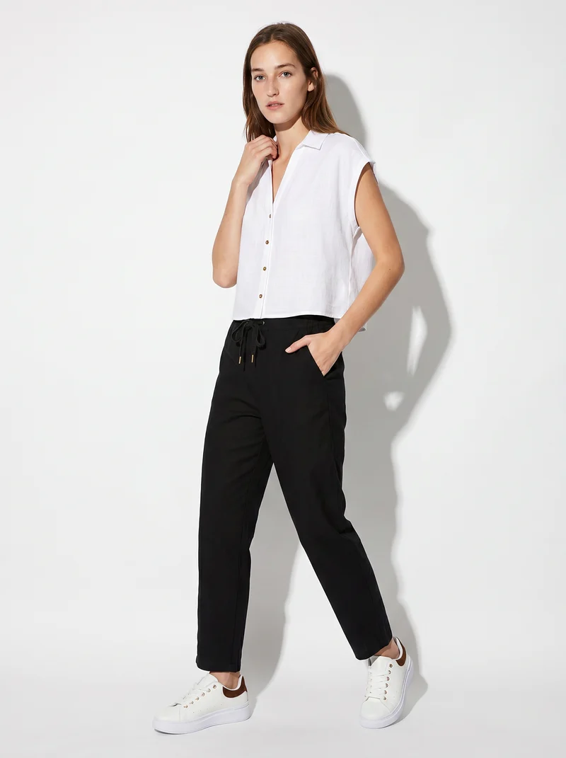 Camicia Manica Corta con Piega - Bianco