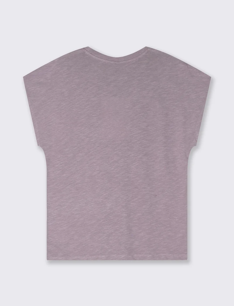 T-Shirt Manica T e Collo Tondo - Viola glicine