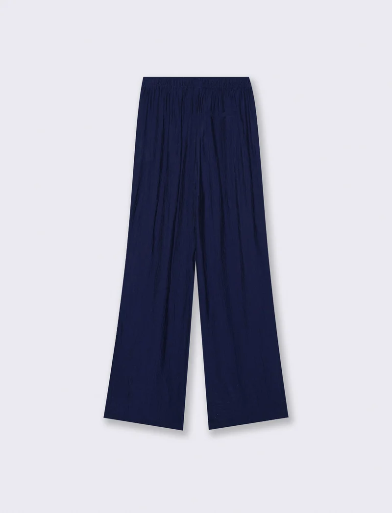Pantalone Elastico Arricciato in Vita - Bluette