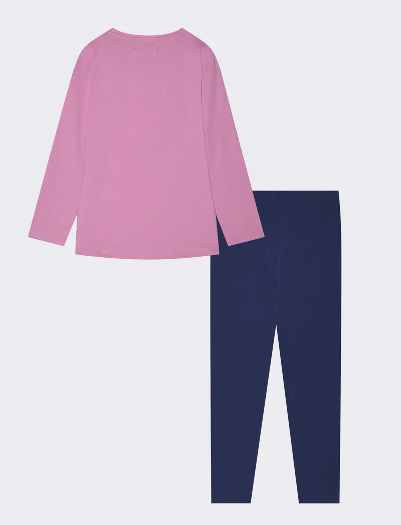 Set due pezzi bambina: T-shirt e leggings - Rosa