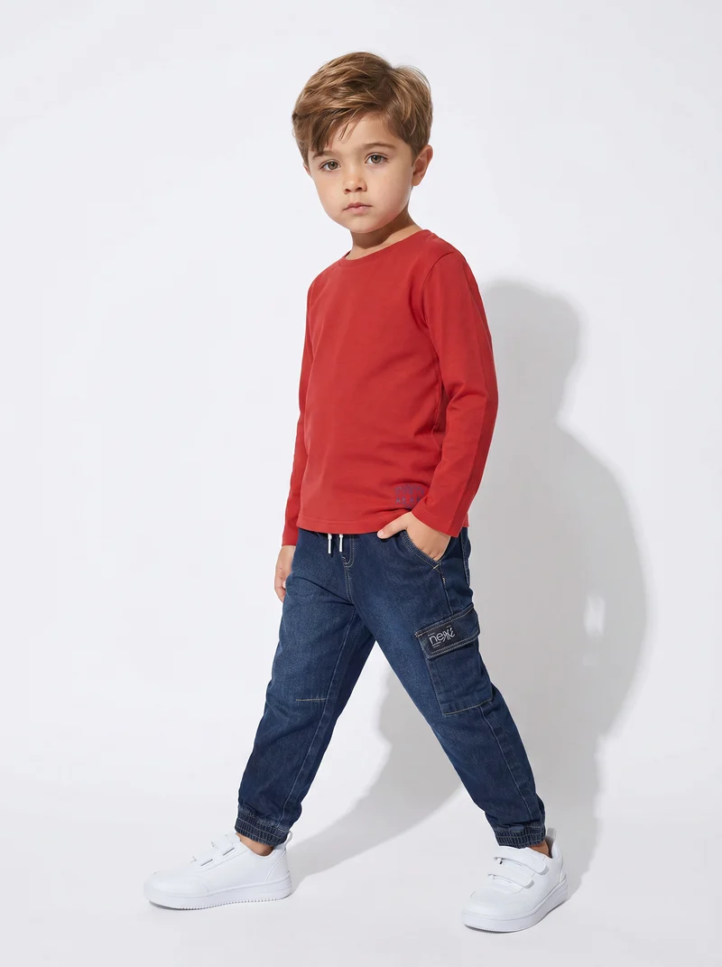 Maglietta manica lunga in stile college - Rosso
