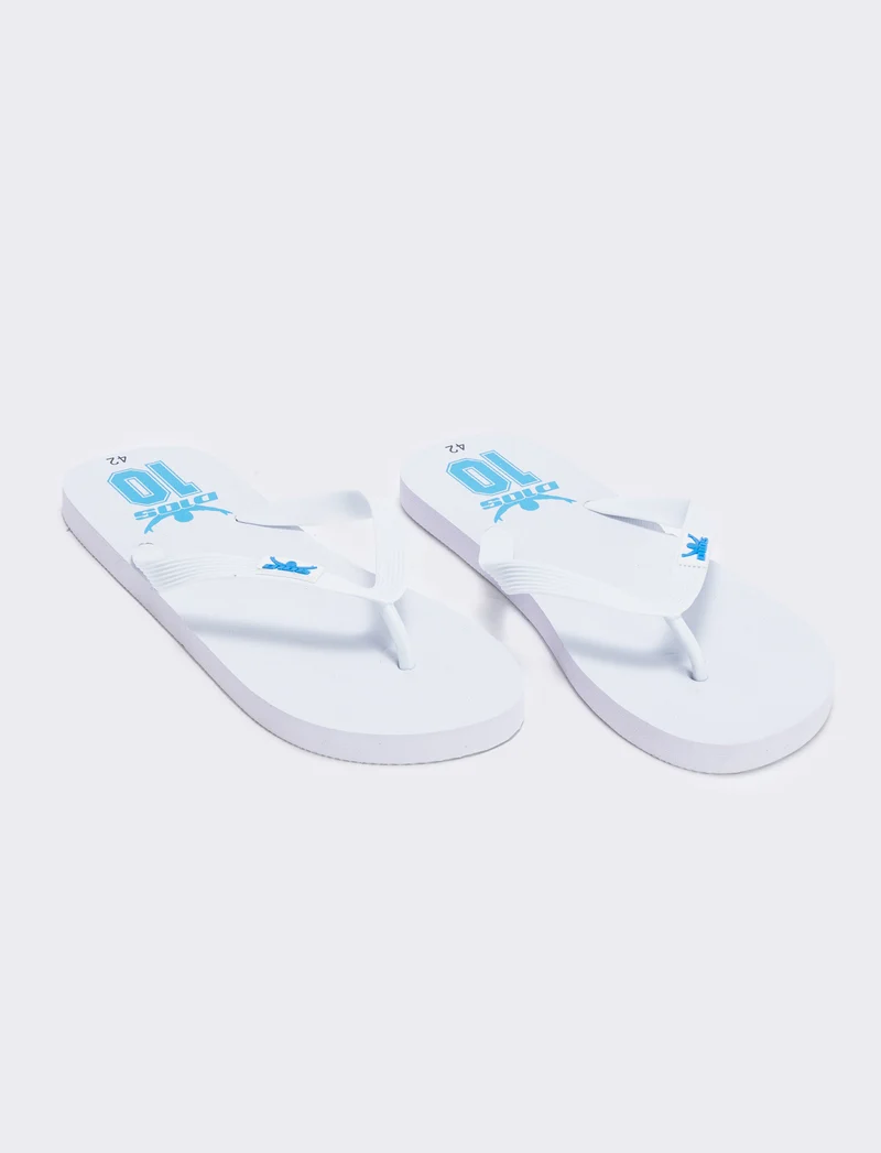 Infradito PVC con applicazioni Dios - Bianco