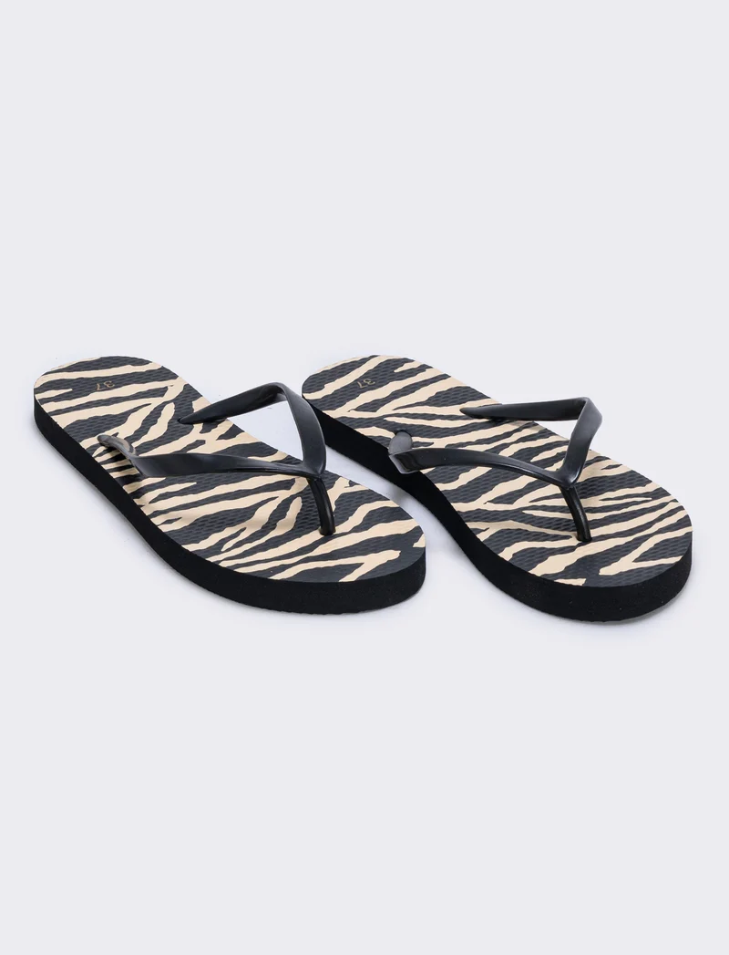 Infradito Zebrato in PVC Nero - Nero