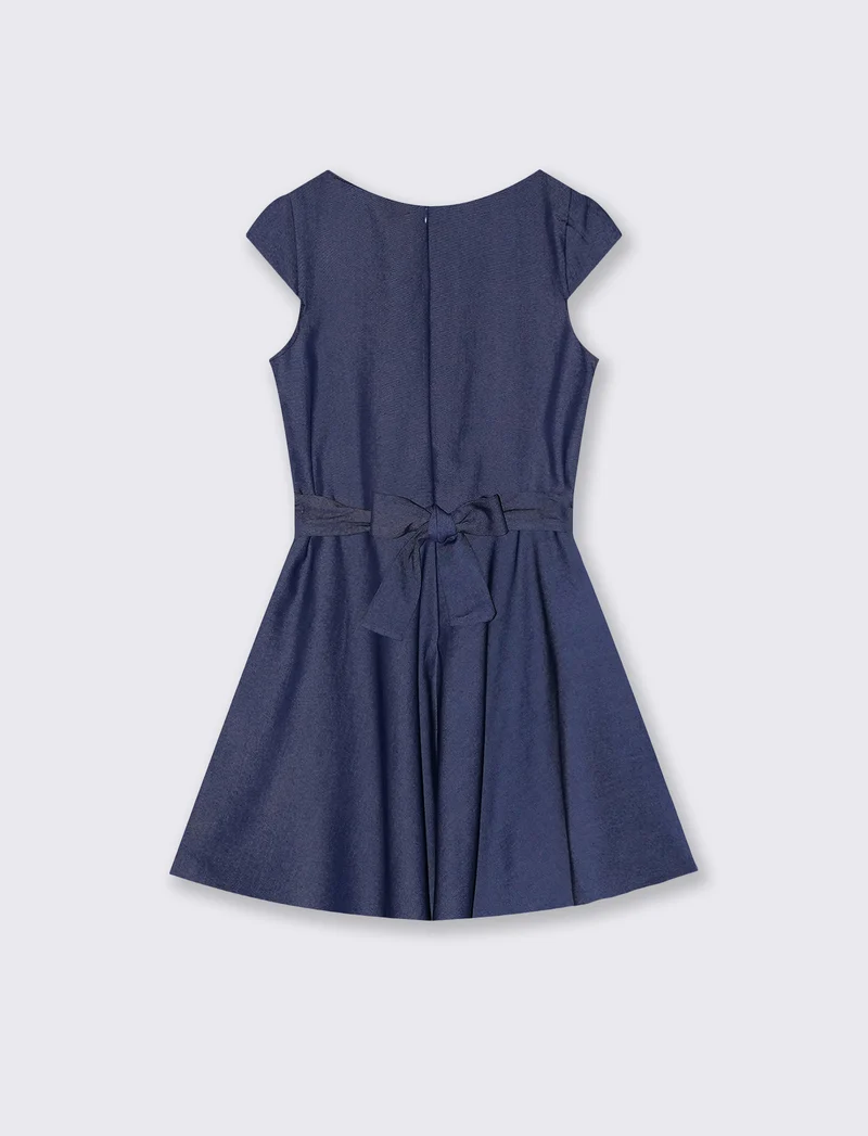 Abito elegante con fibbia gioiello - Denim
