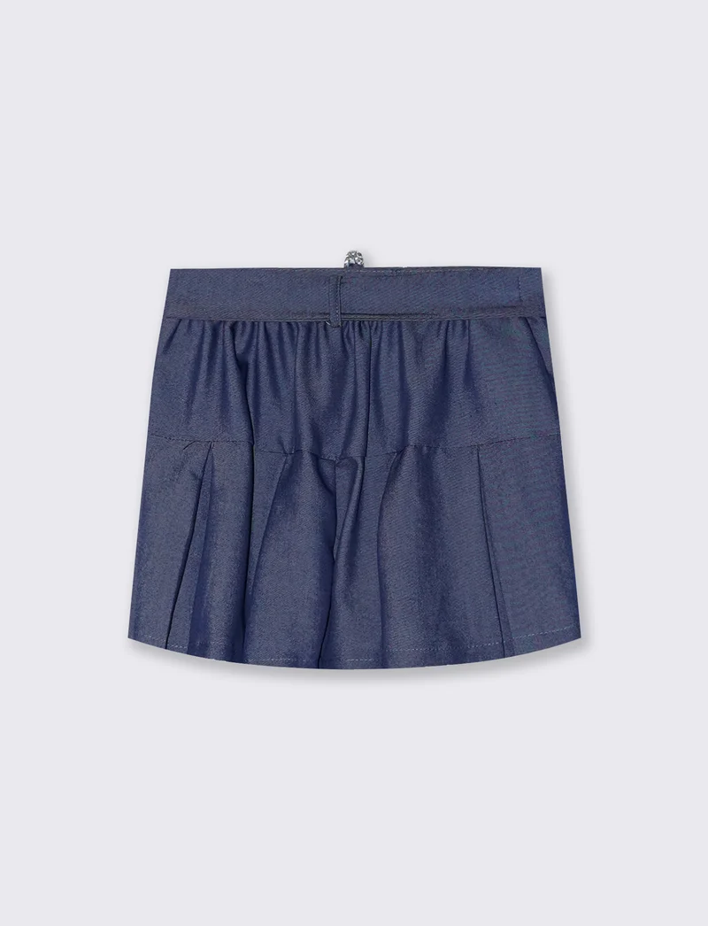 Shorts eleganti con cintura gioiello - Denim