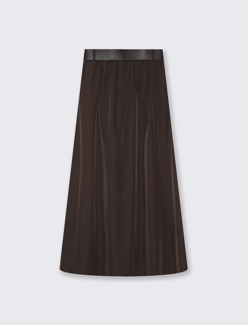 Gonna lunga con cintura elegante e versatile - Moro