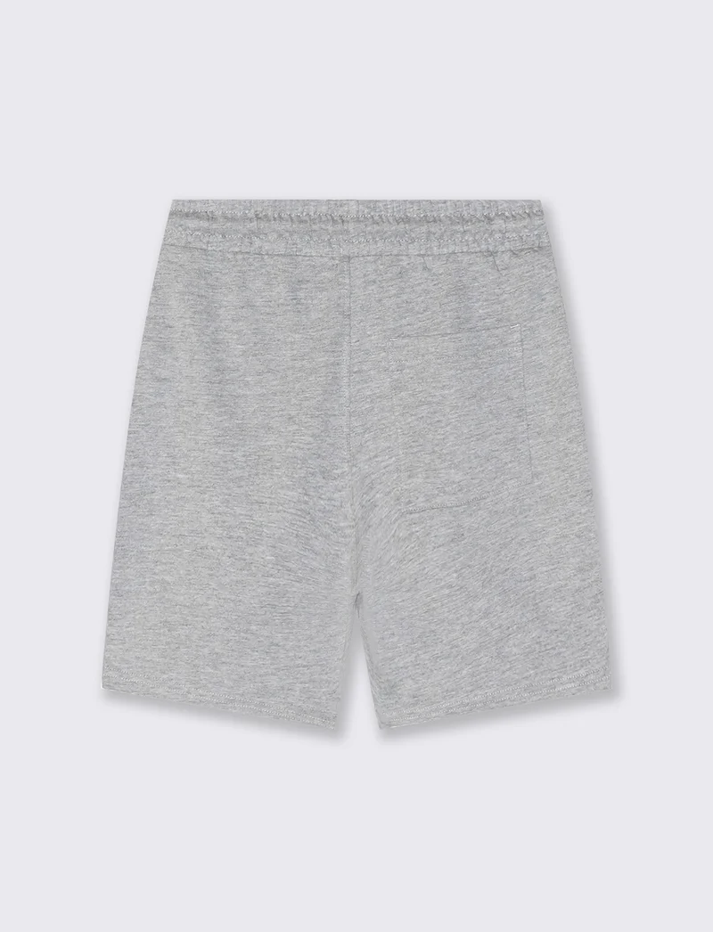 Bermuda in felpa con inserti a contrasto - Grigio mel.