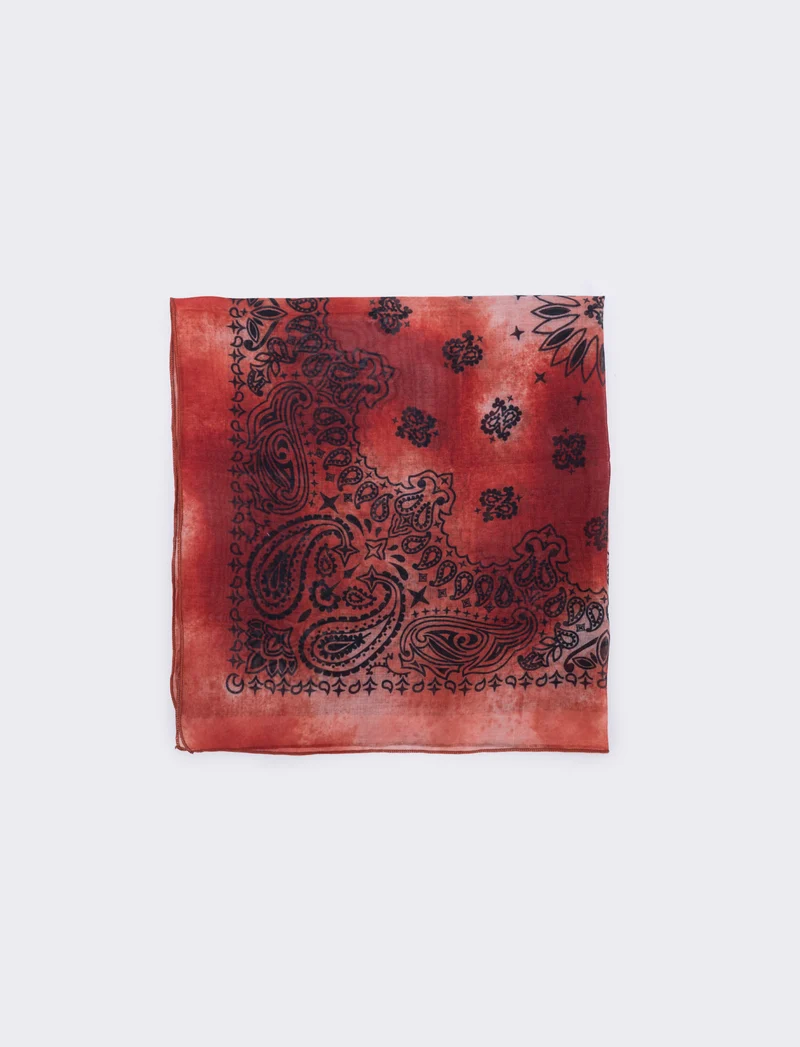 Foulard quadrato tie die paisley - Arancio