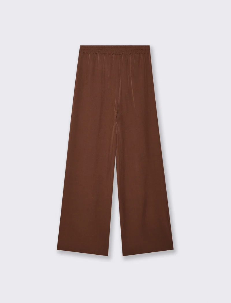 Pantalone Dritto con Elastico e Coulisse - Moro