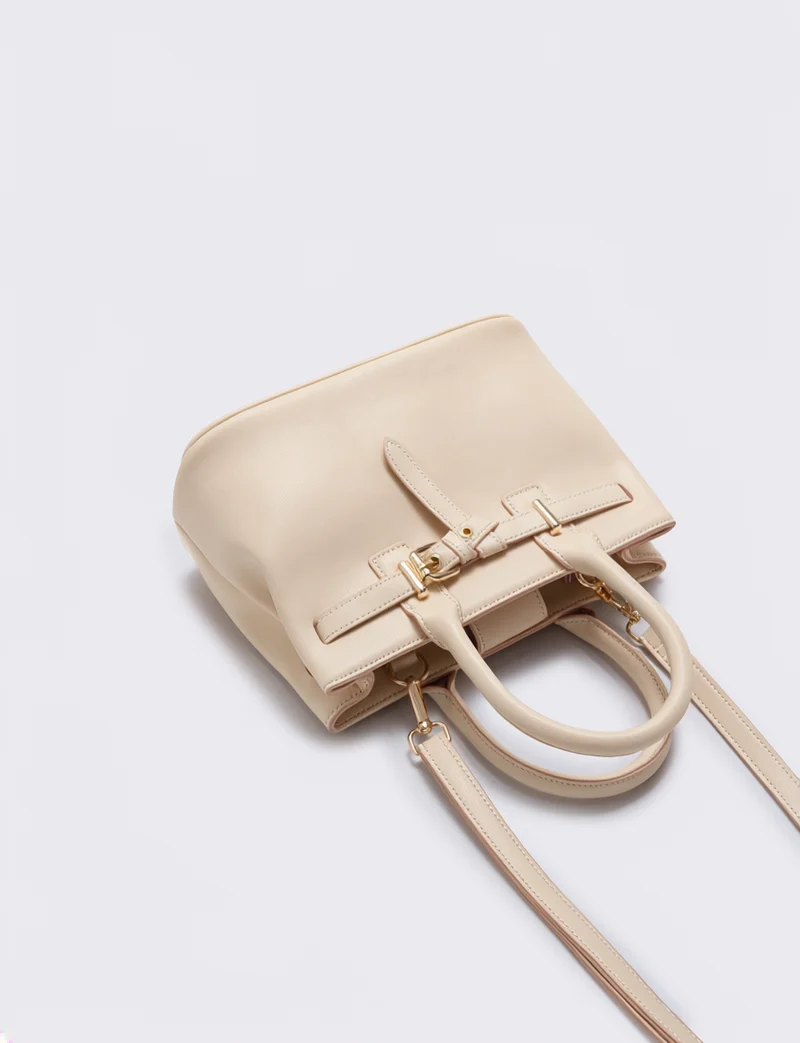 Borsa a mano con fibbia elegante e pratica - Beige