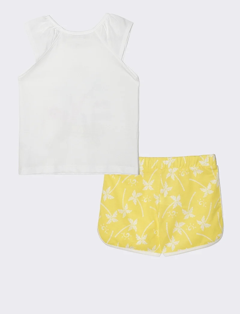 Set 2 pack canotta e shorts estivi bambina - Bianco