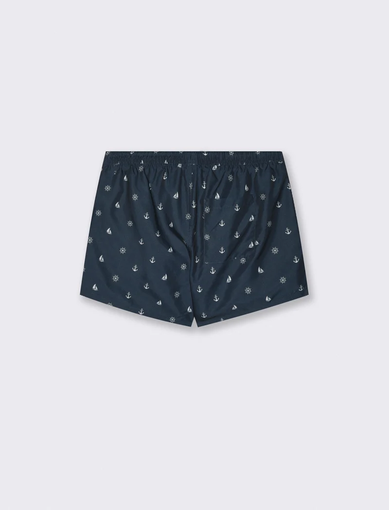 Costume mare fantasia con dettagli - Blu