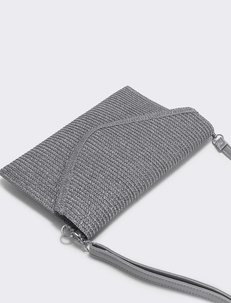 Borsa a lettera lurex - Argento