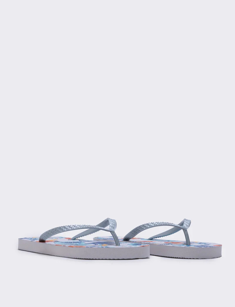 Infradito floreali in PVC - Argento