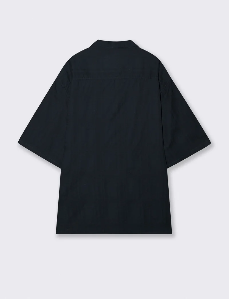 Camicia Jacquard Effetto Quadri Soft Fit - Blu