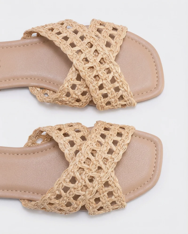 Mule beige effetto paglia da - Beige