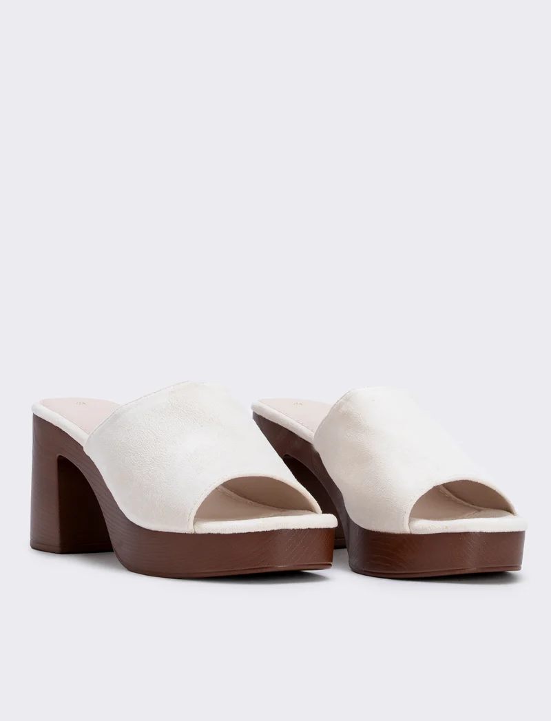 Sabot beige con tacco alto da - Beige