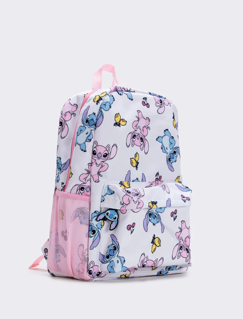 Zainetto Stitch con tasca per bambina - Bianco
