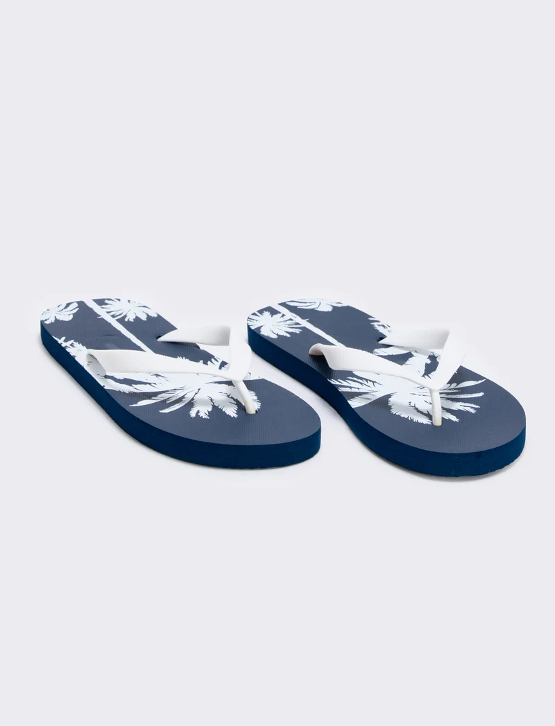 Infradito da uomo con palme in PVC - Bianco