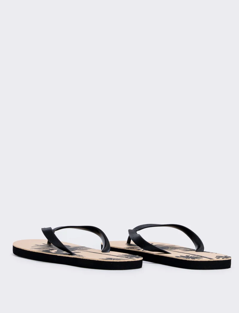 Infradito da uomo con palme in PVC - Nero