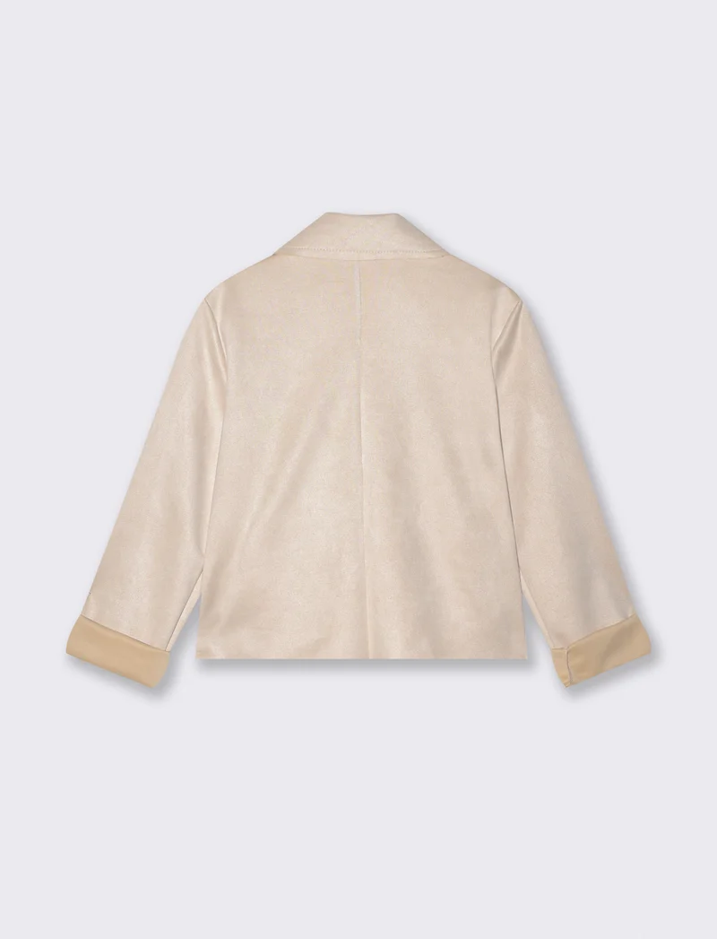 Chiodo in suede elegante - Vaniglia