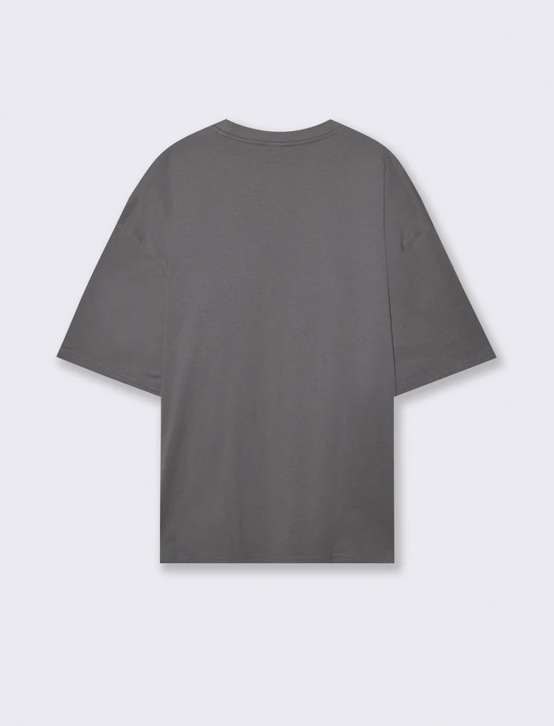 T-shirt One Piece in cotone girocollo - Grigio piombo