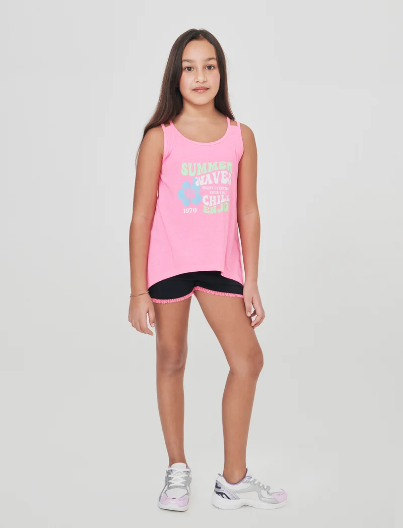Set due pezzi bambina in colori fluo - Fuxia