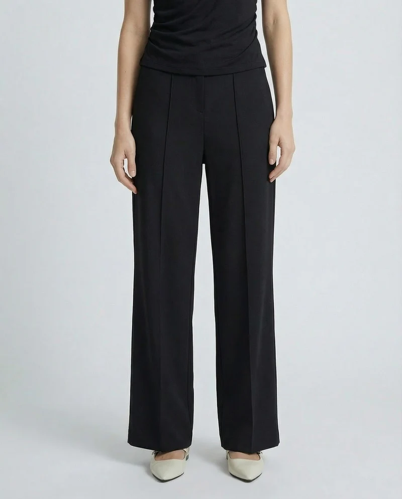 Pantalone Dritto Elastico - Nero