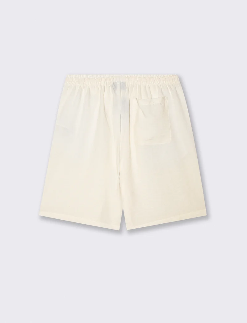 Bermuda Jogger Relaxed Effetto Lino - Beige ecru