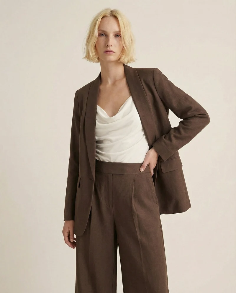 Pantalone over con pieghe ed elastico - Moro