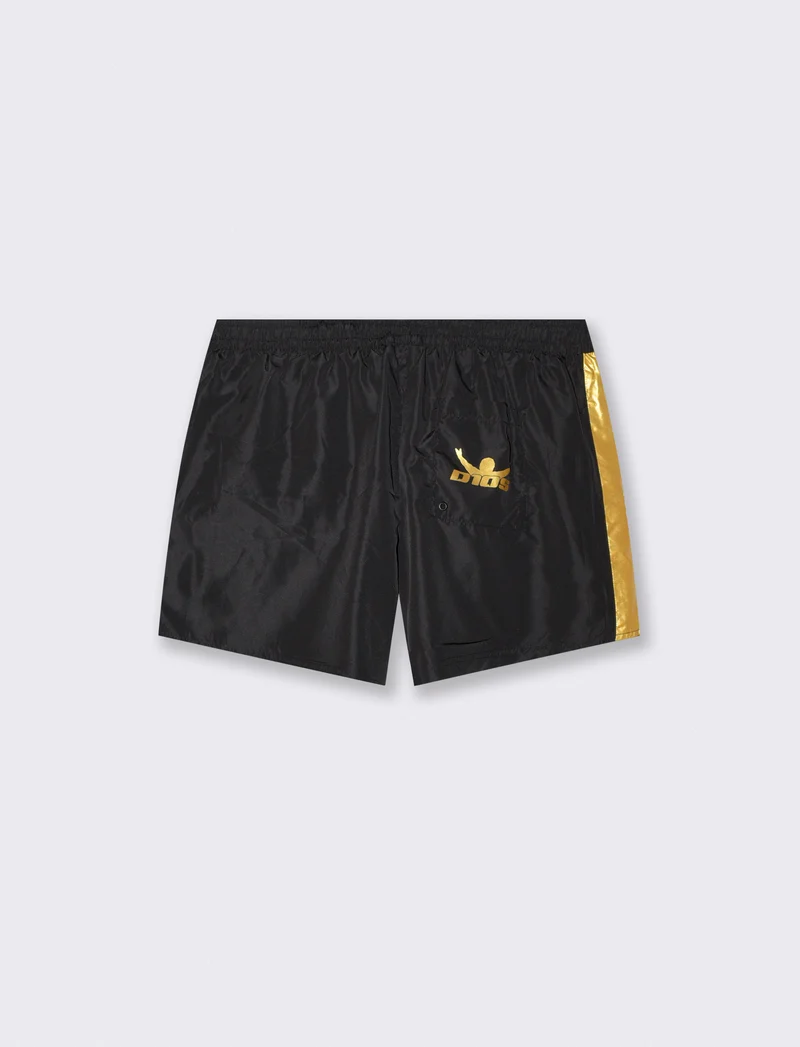Costume mare D10S con stampa e laccio - Nero