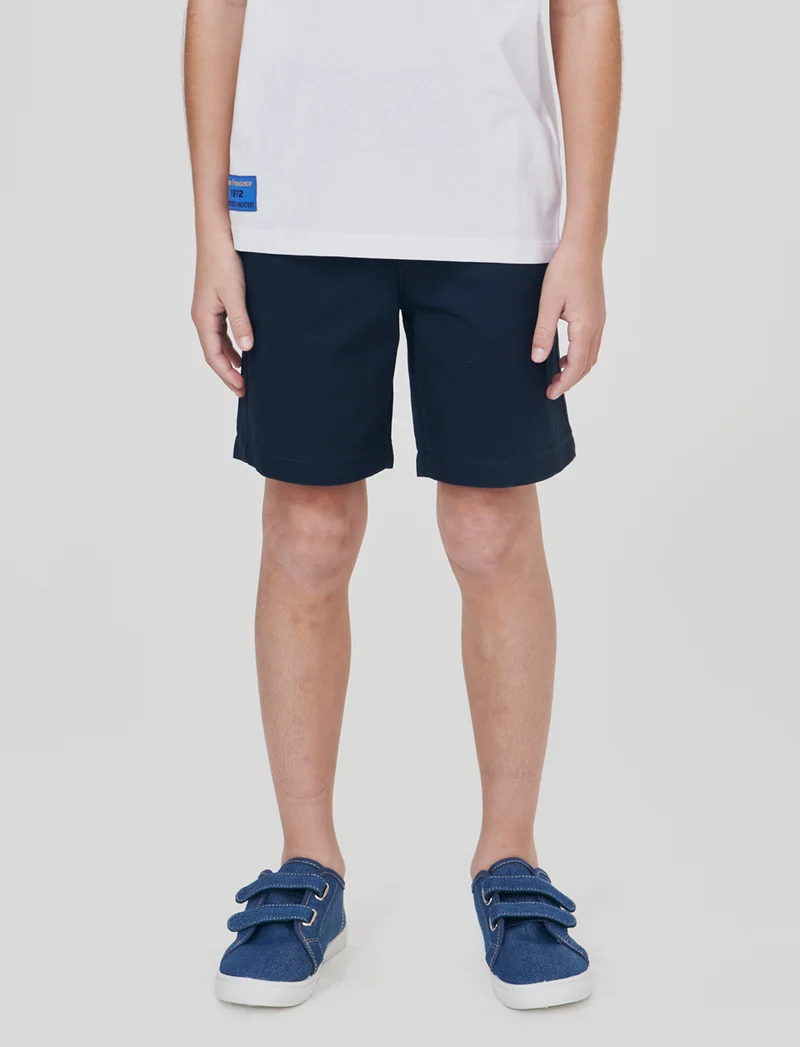 Bermuda in cotone tinta unita regular fit - Blu