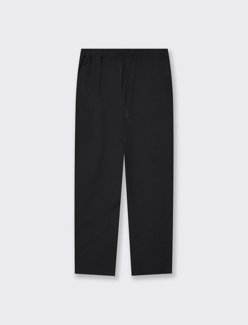 Pantalone Comodo con Elastico Retro - Nero