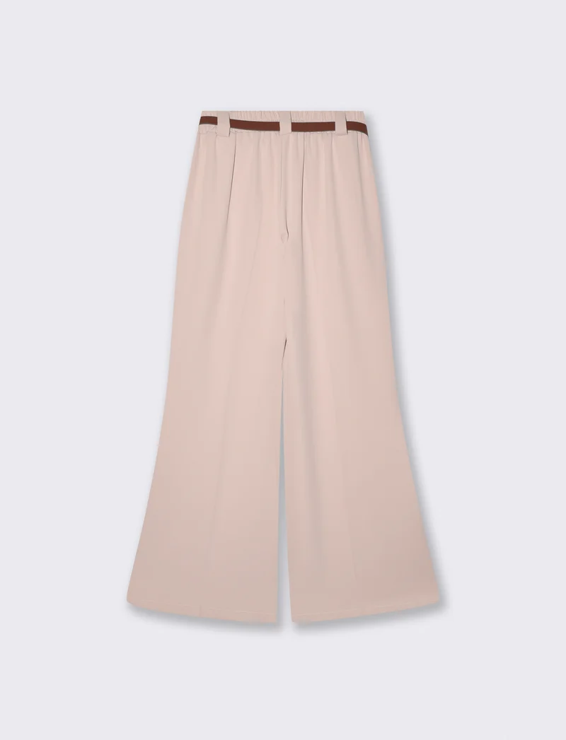 Pantalone dritto con cintura elegante - Bianco burro