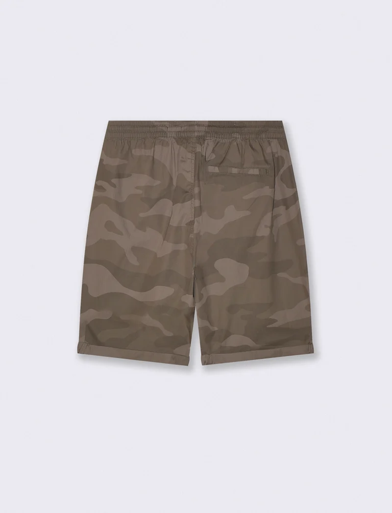 Bermuda Jogger Camouflage Regular Fit - Verde mimetico