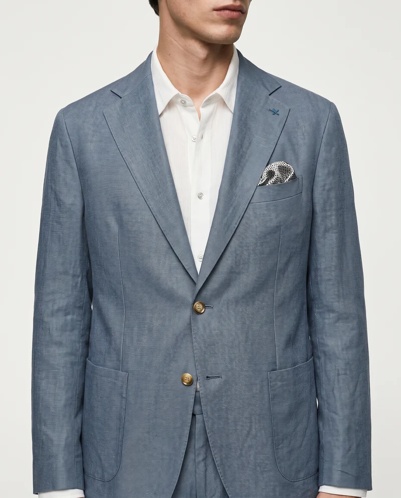 Blazer in puro lino con dettagli eleganti - CARTA DA ZUCCHERO