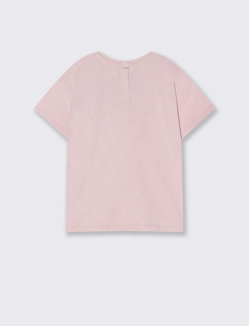 T-Shirt con Toppe per Stile Casual - Rosa