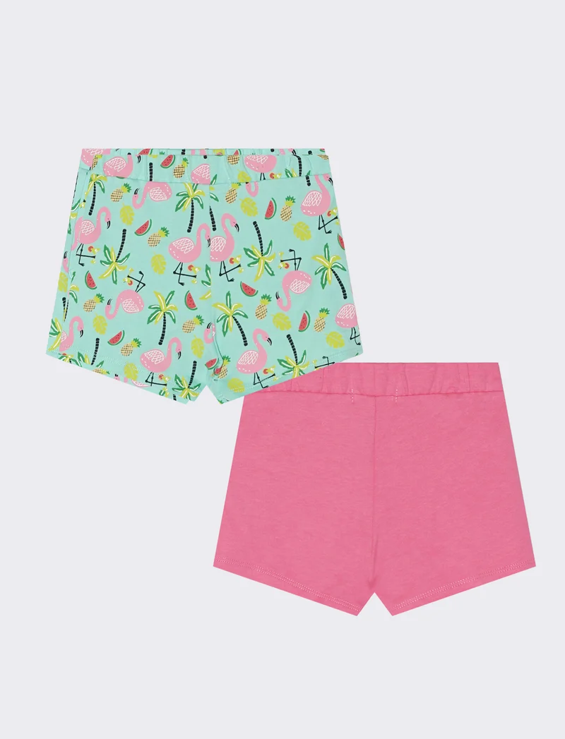Shorts bipack in stile basico e fantasia - Rosa big bubble