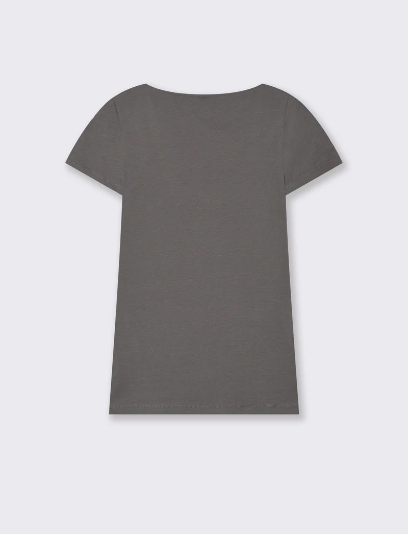 T-Shirt Mezza Manica Elegante - Grigio