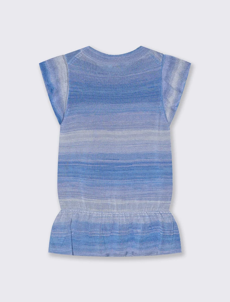 Top in tessuto effetto maglia righe - var 2