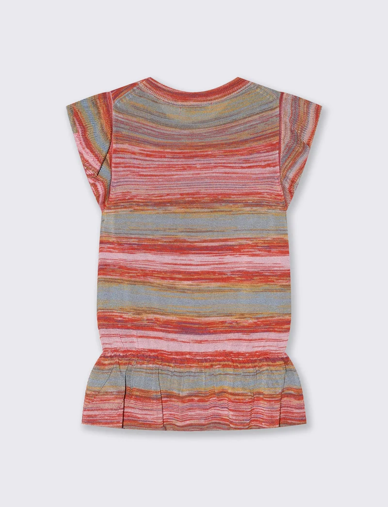 Top in tessuto effetto maglia righe - var 1