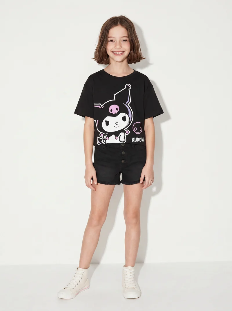 T-shirt mezza manica Hello Kitty e amici - Nero