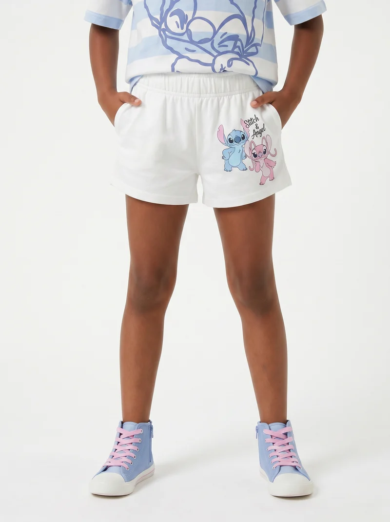 Short sportivo Disney Stitch/Angel dinamico - Bianco