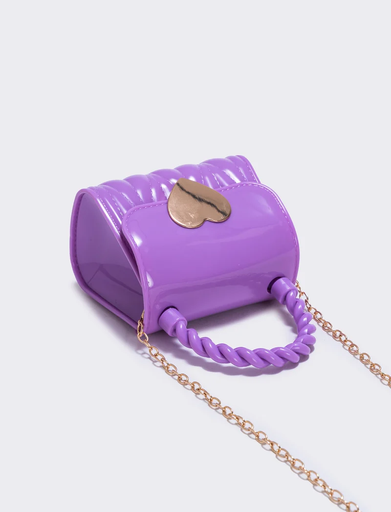 Borsetta cuore con tracolla elegante - Lilla